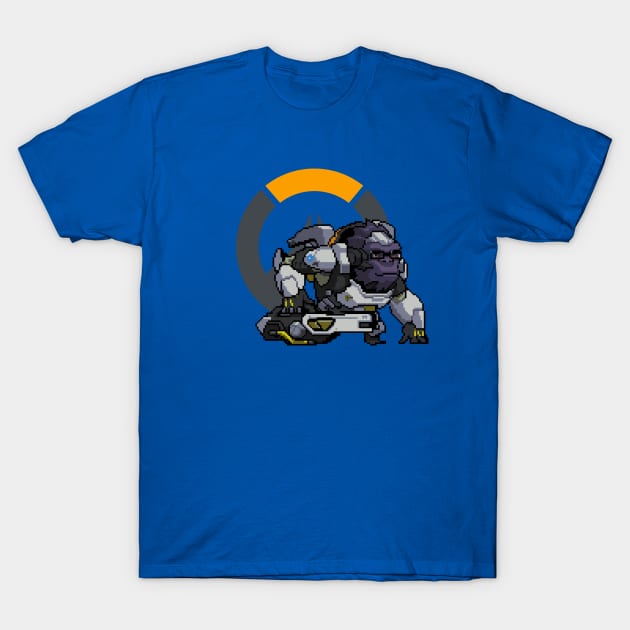 Overwatch - 16-Bit Winston W/ Logo T-Shirt by wyckedguitarist